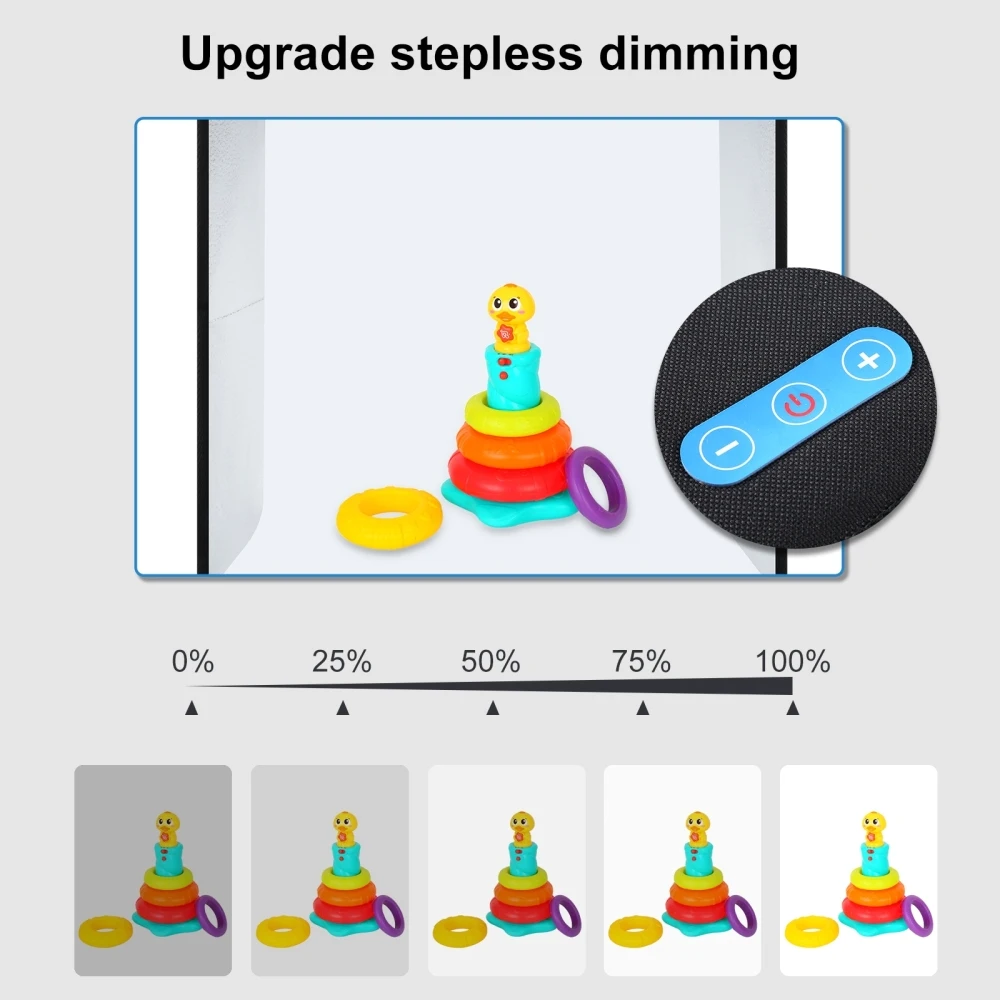 Лайтбокс складной для фотостудии, 25 см, 6 листов/12 цветов