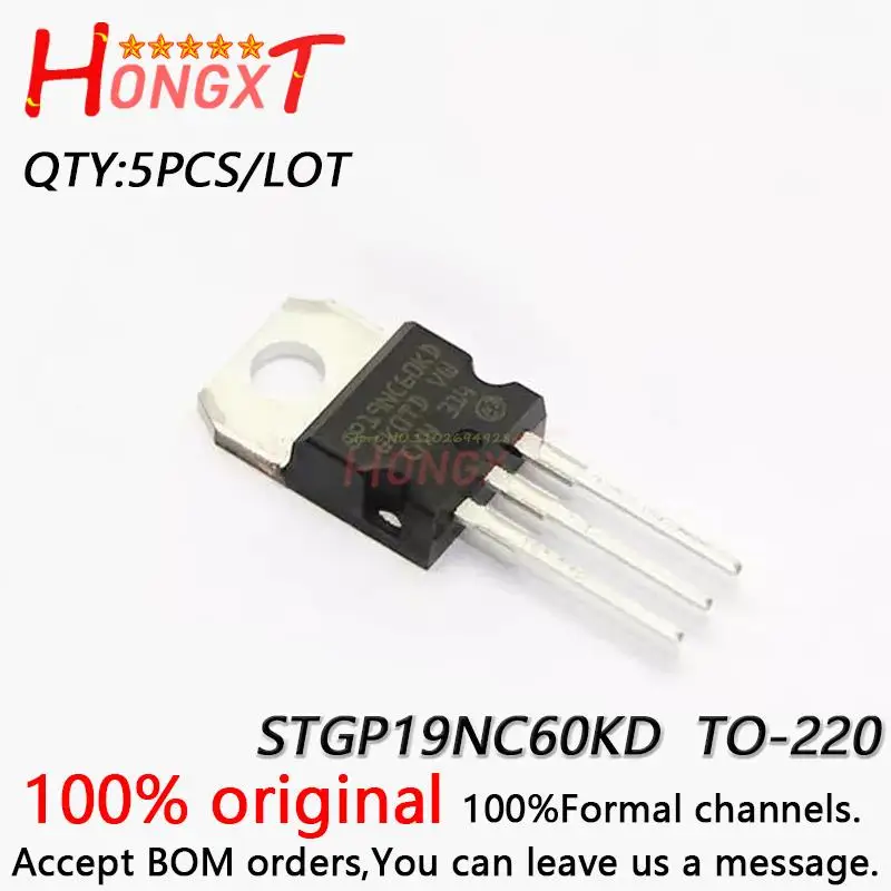 5PCS 100% NEW Original STGP19NC60KD GP19NC60KD 20A/600V triode IGBT single tube.