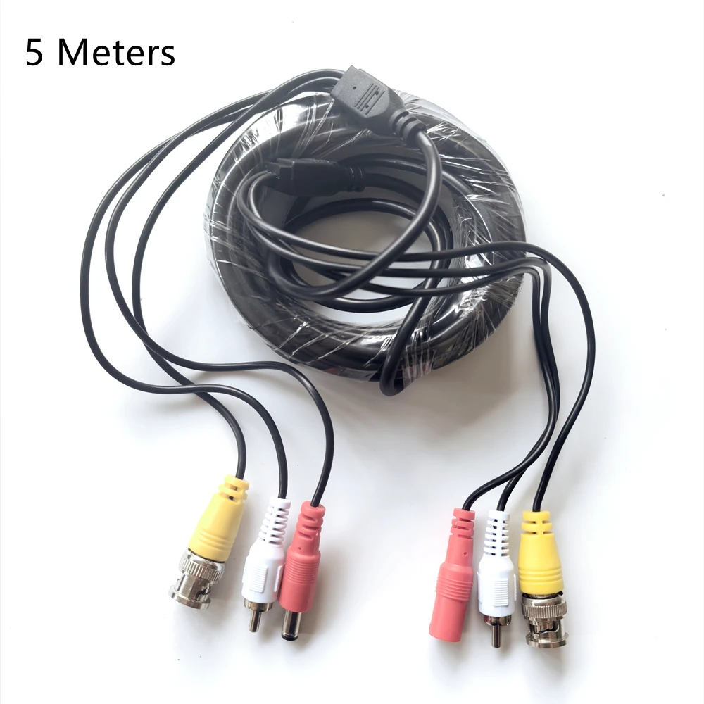 5M/10M/15M/20M BNC+RCA+DC Connector 3 in 1 Cable Power Video Audio Extension Cable Wire for CCTV Security Camera System