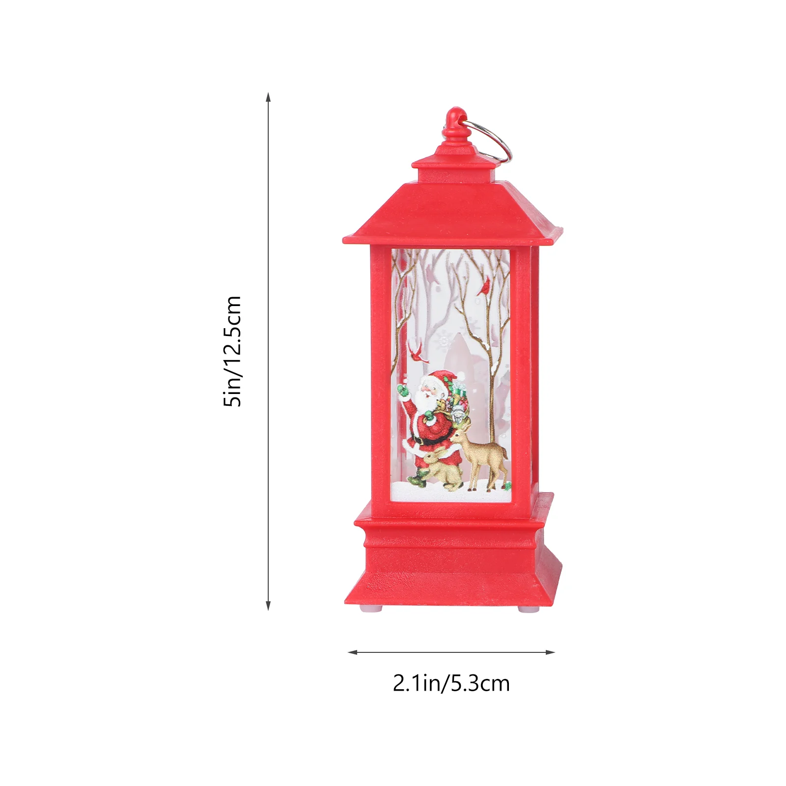 2 Pcs Christmas Tabletop Light Flame Lights Xmas Hanging Telephone Booth Small Snowman Night