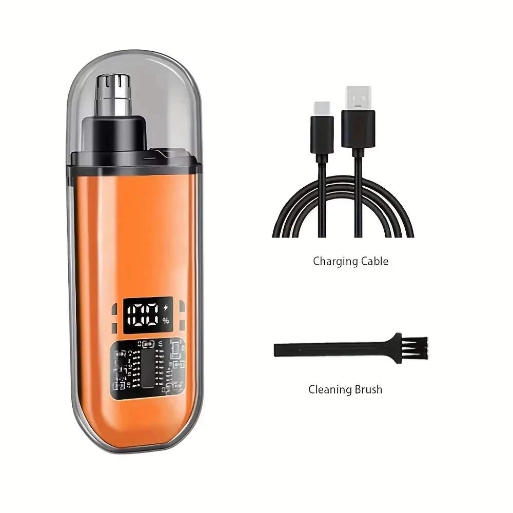 Recortador de vello nasal portátil, mini recortador de vello nasal y de orejas, recortador nasal recargable para hombre