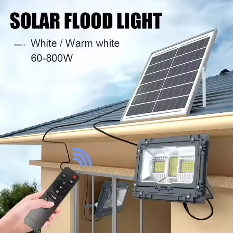 40w 60w 100w 200w lumières d'inondation solaires LED projecteur à énergie solaire réflecteur étanche extérieur solaire avec télécommande