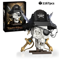 FUNXINEE 1167PCS Skeleton Pirate Ship MOC Building Kit Removable Cutlass 3D Display Model Creative Desktop Decor Gift All Ages