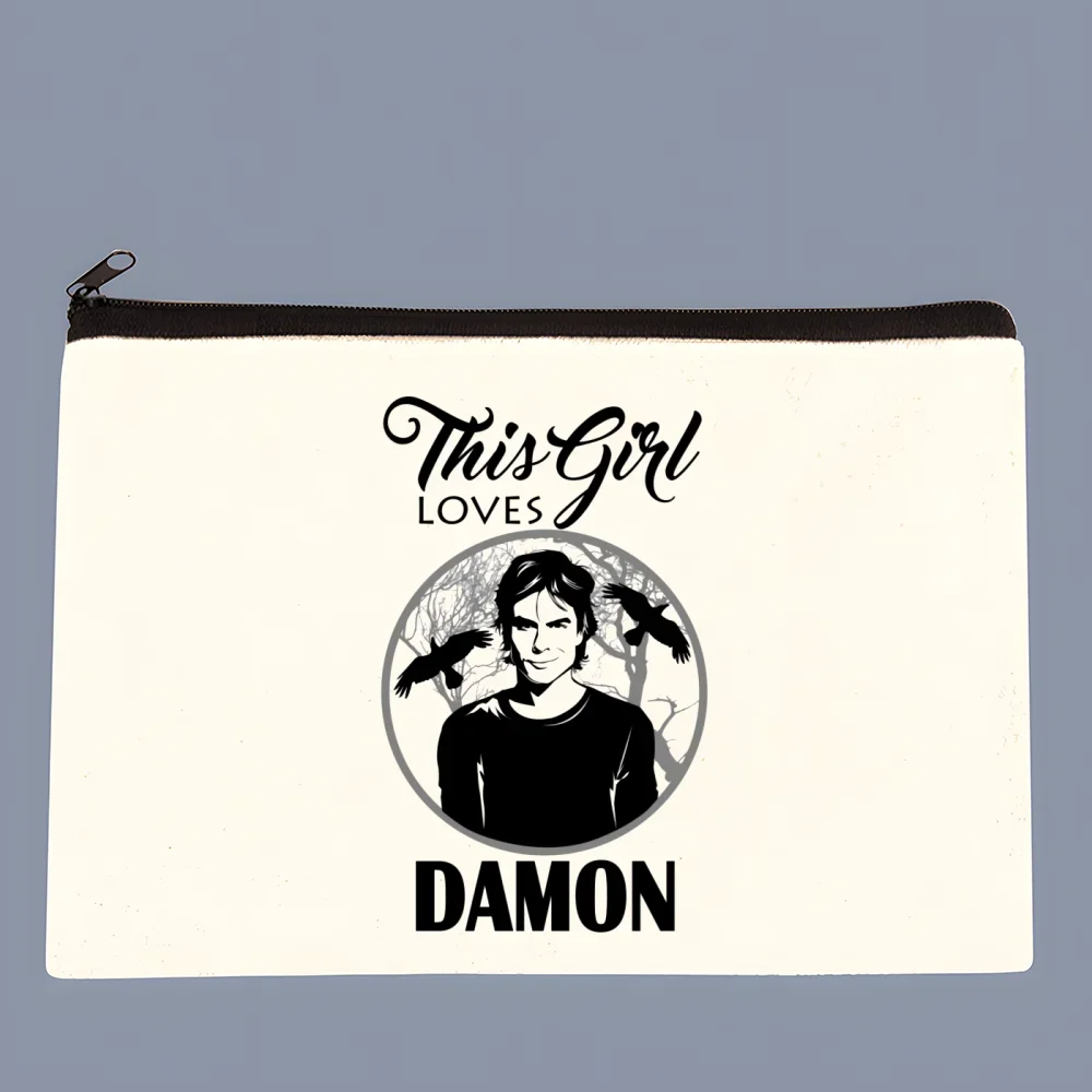 the vampire diaries Canvas Coin Purse Custom Coin Purse Illustration Key Case Simple Small Cloth Bag New Creative Coin Purse