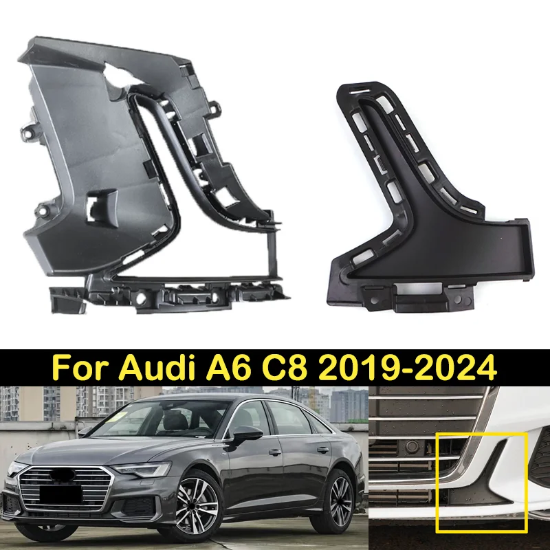 

DECHO For Audi A6 C8 Sport 2019 2020 2021 2022-2024 Front Bumper Grille Bracket Base Grill Frame Trim Fog lamp bracket cover