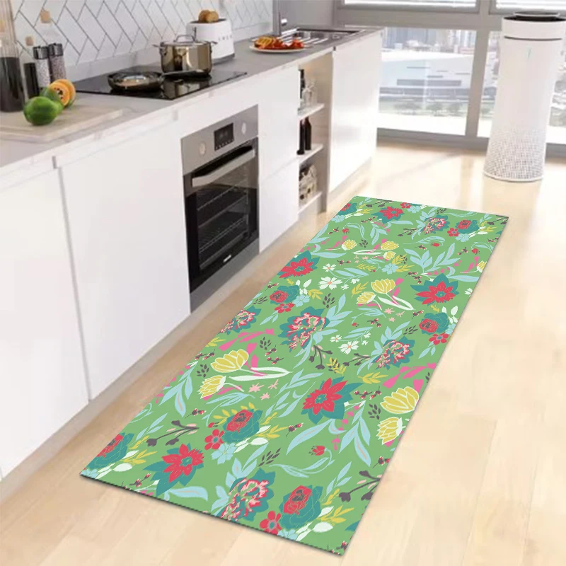 Entrance Carpet Simple and Fashionable Orchid Home Decoration Mat for Hallway Living Room Mats Washable Non-slip Kitchen Rug