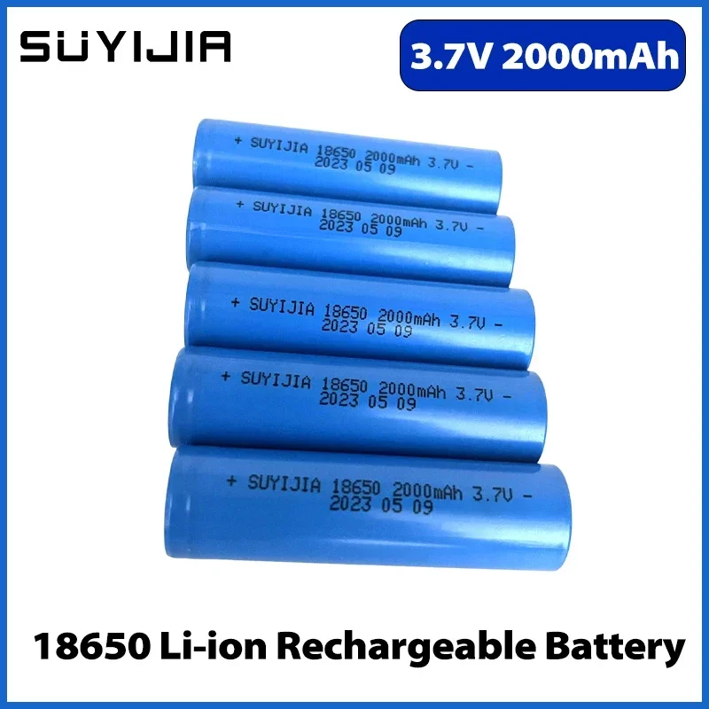 Nowa bateria 18650 3.7V 2000mAh prawdziwa pojemność akumulatory litowe do latarka o silnym świetle kamery elektryczny samochodzik zabawkowy