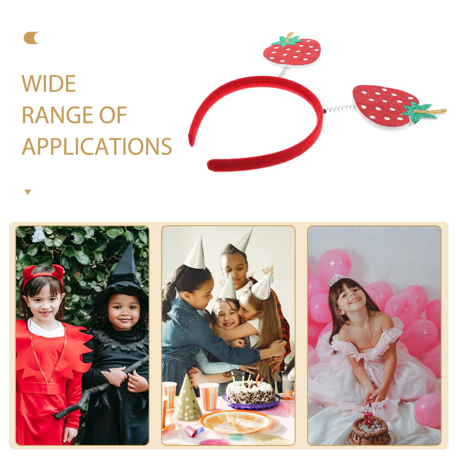

Simulated Fruit Headband Kids Party Photo Prop Lightweight Comfortable Cartoon Fruits Hair Band Decorative Red Adjustable
