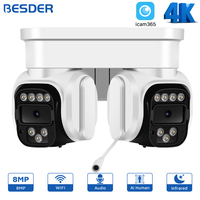 BESDER Dual Wifi Camera PTZ Outdoor 10X Digital Zoom Color Night Vision Security Protection IP Camera Auto Tracking iCam365 App