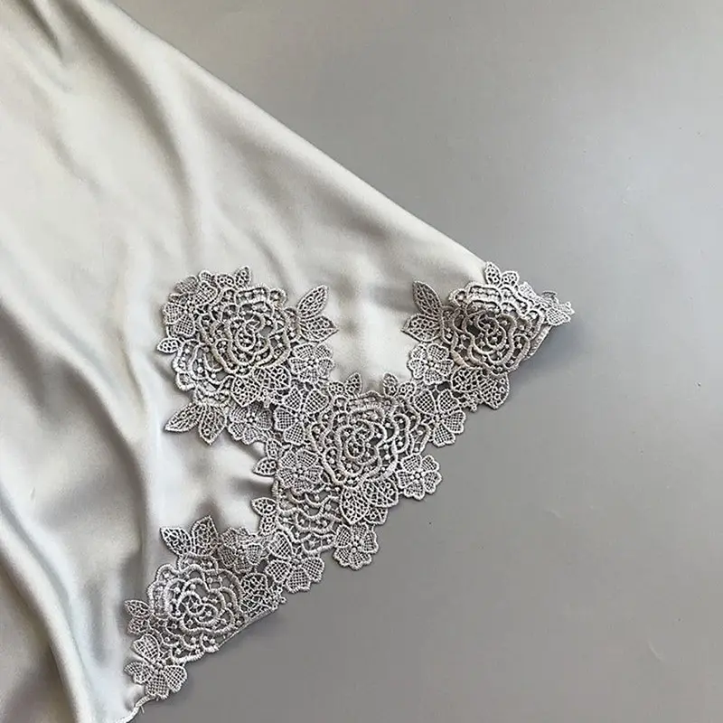 ชุดนอนเซ็กซี่ ผ้าไหมสำหรับผู้หญิง ชุดนอนสายเดี่ยว ผ้าไหมน้ำแข็งบางเบาสำหรับฤดูใบไม้ผลิและฤดูร้อน ชุดนอนผ้าซาตินสำหรับใส่ที่บ้าน