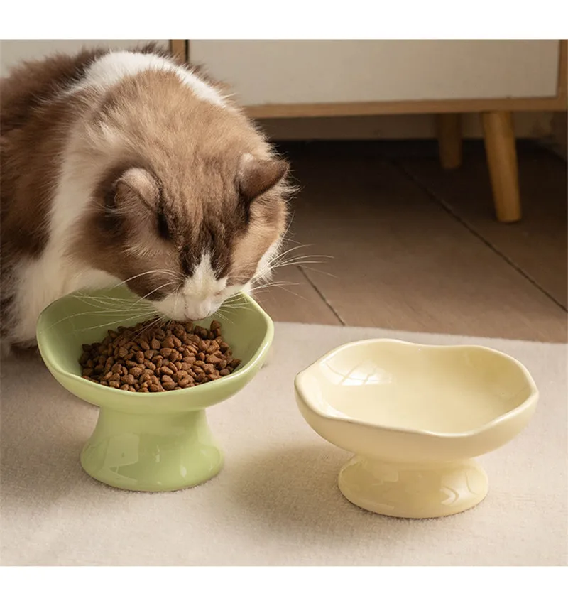 

Ceramic Pet Bowls Cat High Foot Ceramics Bowls Dog Food Water Feeder Pet Drinking Eating Dishes Cats Puppy Elevated Feeding Bowl