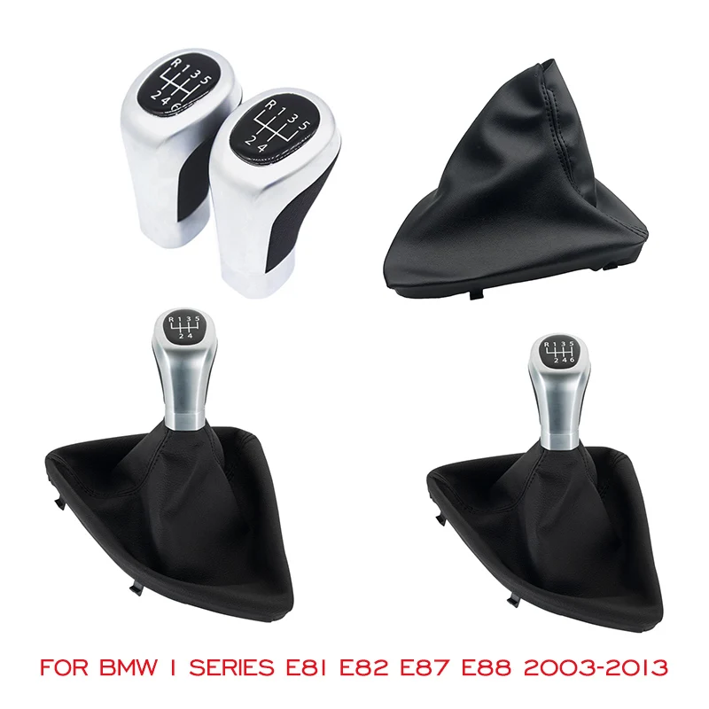 

5/6 Speed Manual Car Gear Shift Knob Handle Head Shifter Lever Gaiter Boot Cover Case For BMW 1 Series E81 E82 E87 E88 2003-2013