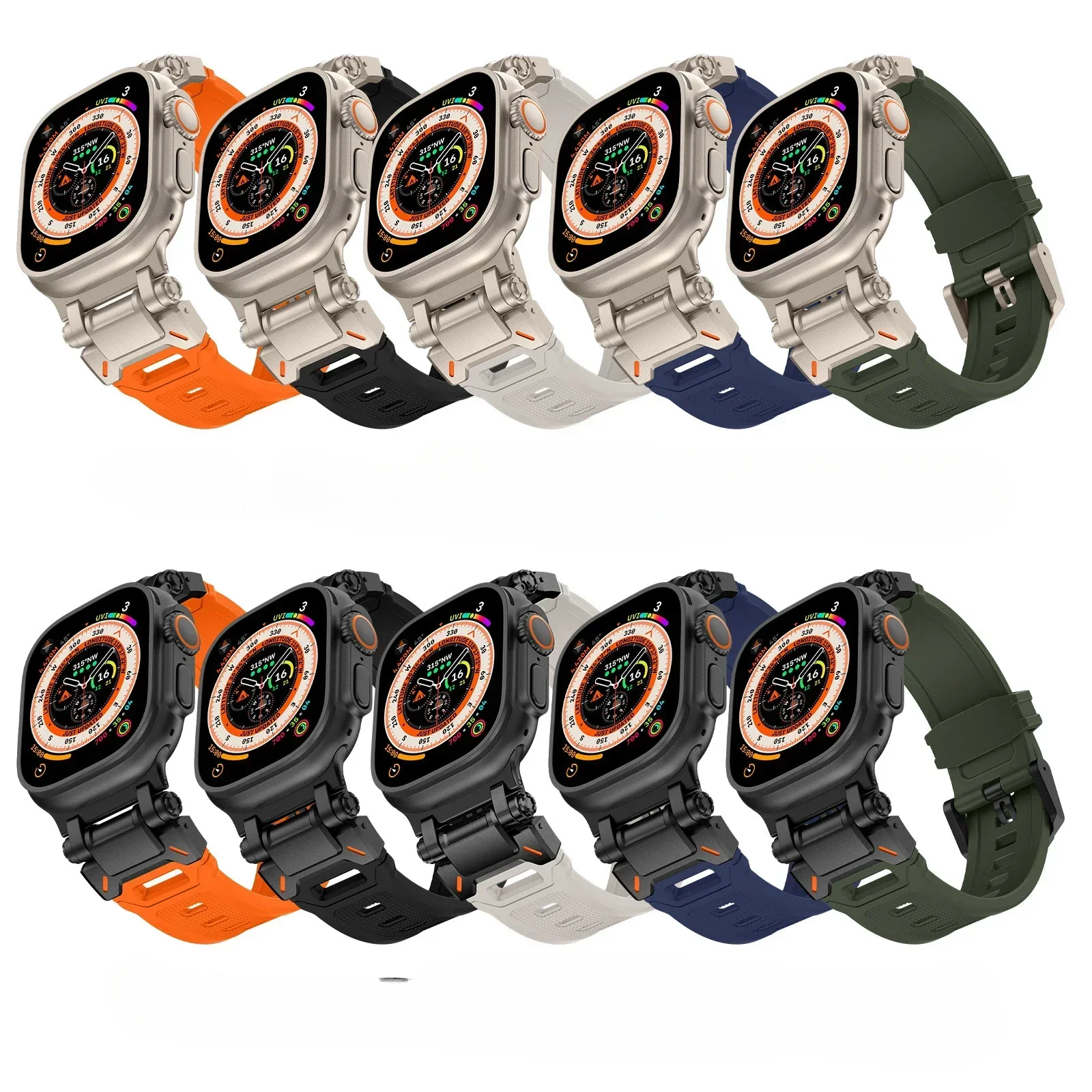 Ultra 2 1 49MM Sport Rubber Belt For Apple Watch Band 46mm 45mm 44mm 41mm Luxury Bracelet For Apple Watch Belt 42mm SE2/7/8/9/10
