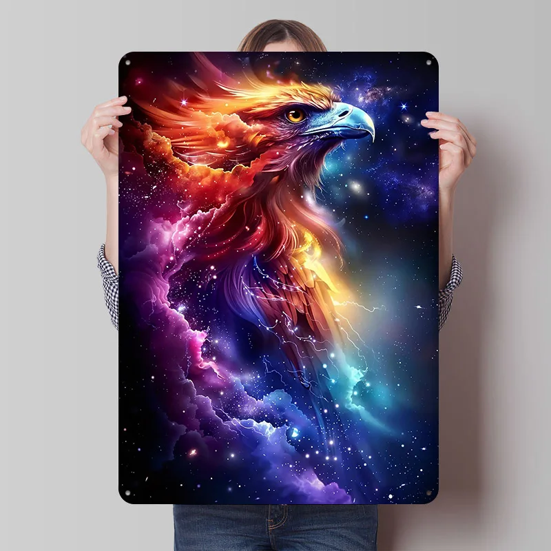 النسور الكونية الطيران المعادن المشارك علامات معدنية جدار الفن خمر الديكور الداخلي مخصص تين تسجيل للمنزل الديكور عصا ديكو