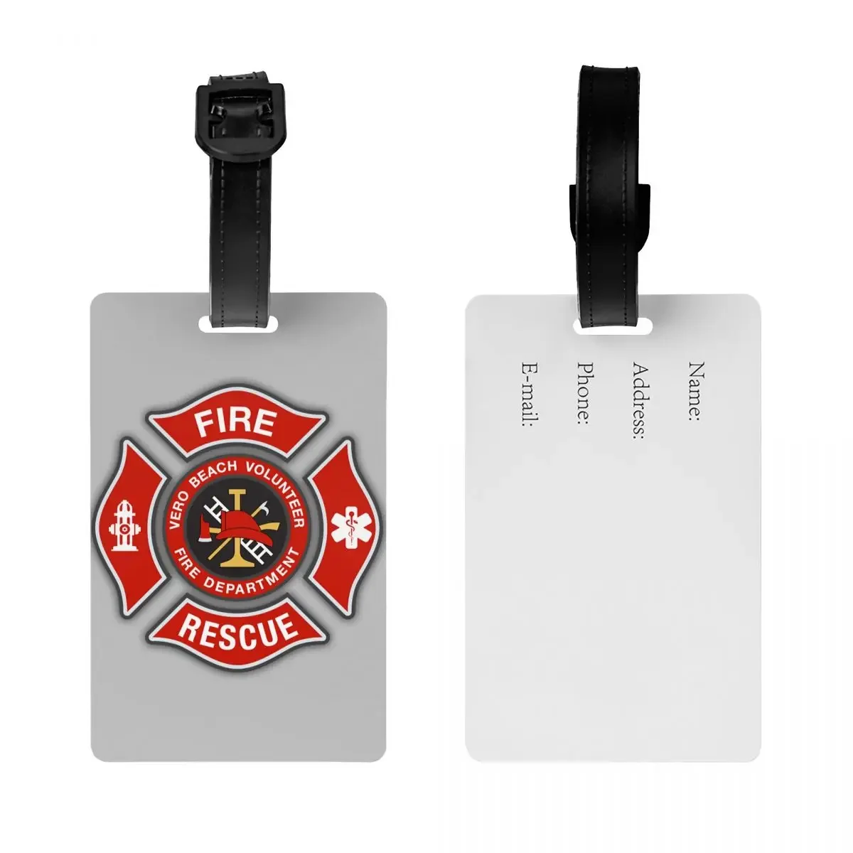 Rescue Firefighter Luggage Tag Suitcase Baggage Privacy Cover ID Label