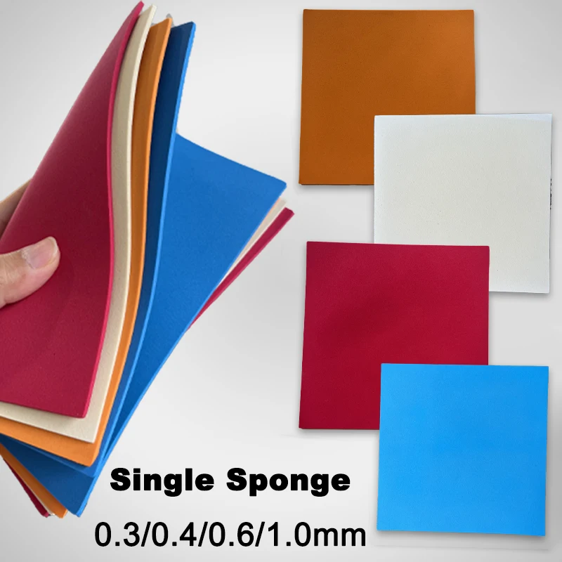 

Ультра-мягкая одинарная губка для настольного тенниса 0,3 мм/0,4 мм/0,6 мм/1,0 мм, бежевая, синяя, оранжевая, красная, высокоэластичная, легкая губка для настольного тенниса