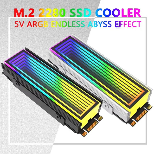 5V/3Pin ARGB AURA Sync Computer 2280 SSD M2 Radiator Aluminum PC RGB M.2 Nvme Cooler Radiator Solid State Drive Radiator Cooler