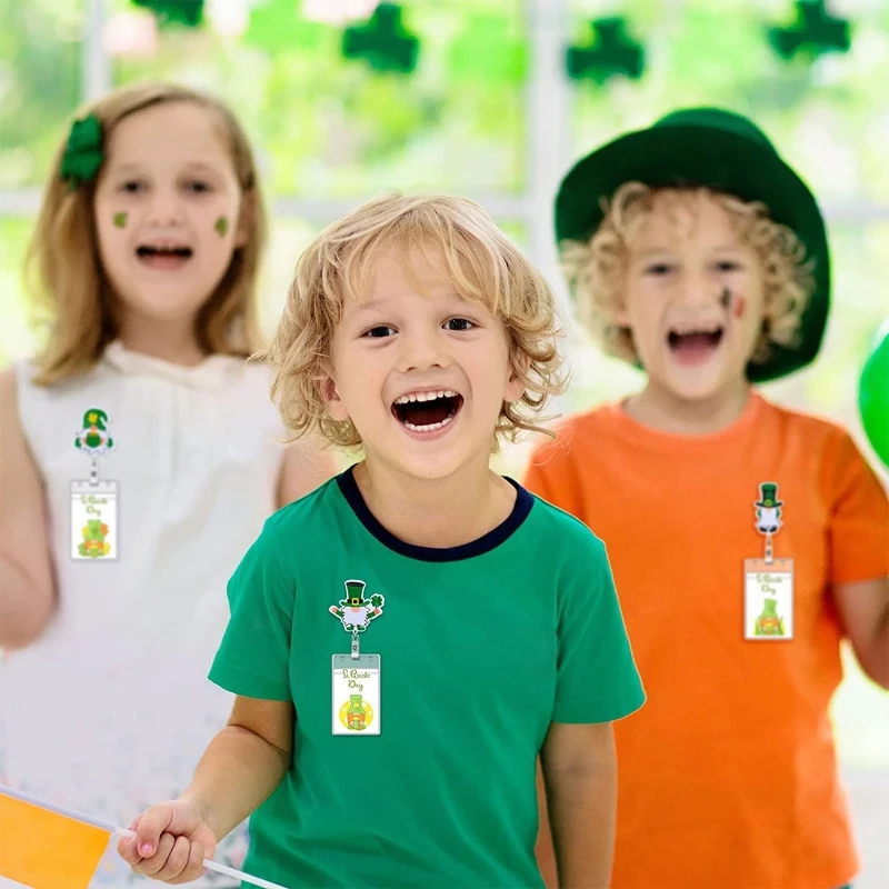 E9LB Cute Name Tag Holder 360 Spinning Retractable Felt Badge Reel for Kids Rewards