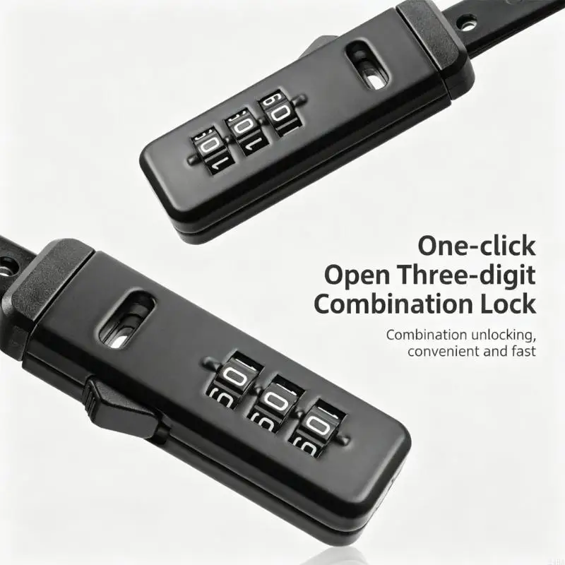  Light Weight Anti Theft Bike Helmet Lock for Motorcycle Helmets Mountain Bike Security 3 Digit Password Tie Lock