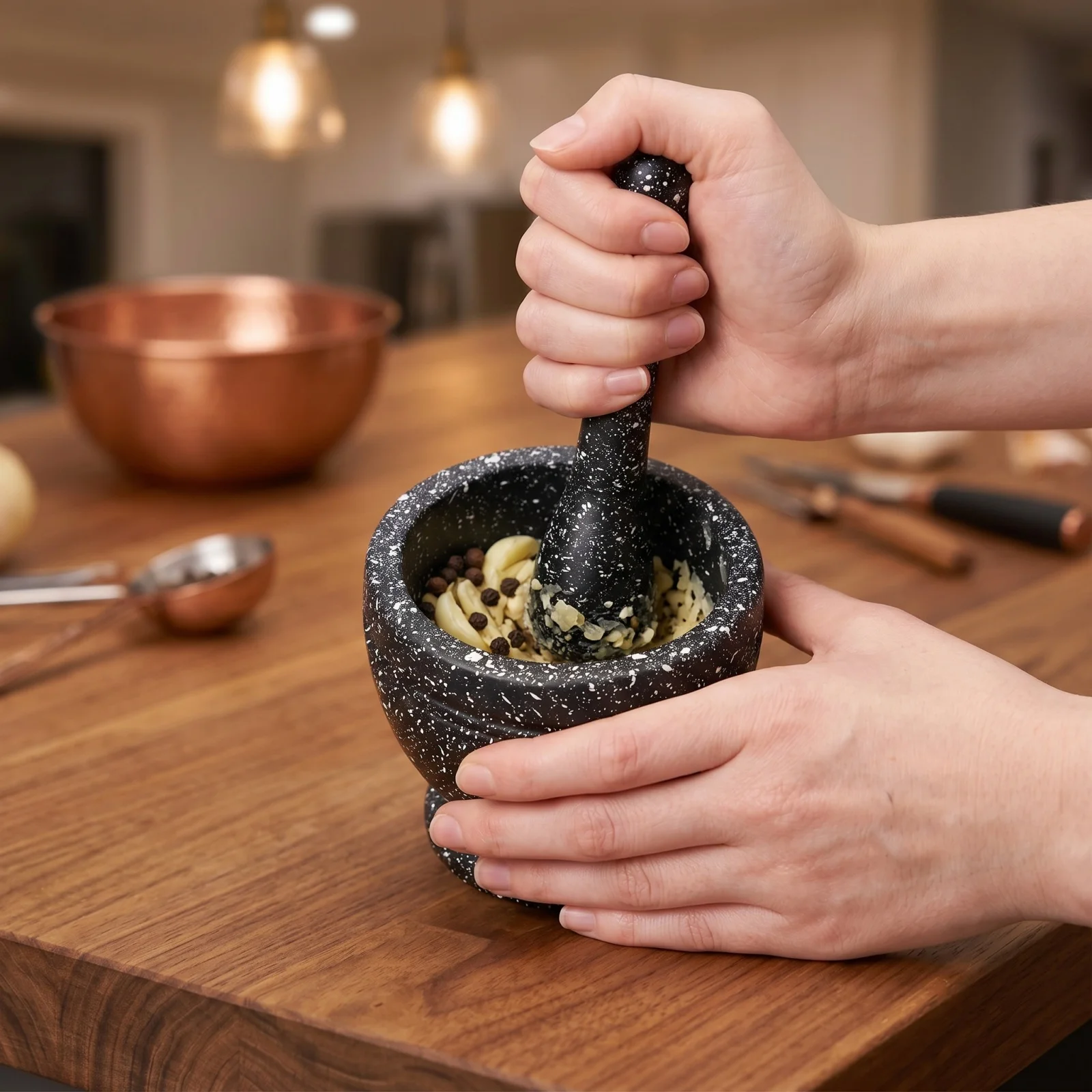 Mortar Pestle Granite - Set Mortaio e Pestello in Resina