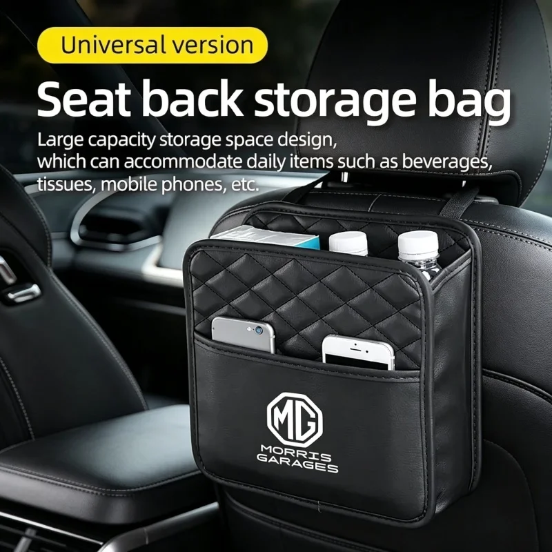 Car Seat Back Organizer Storage Bag Bottle Holder Phone Pocket For MG ZS MG4 EV MG HS MG3 MG5 EV Marvel R MG ONE MG ZS EV