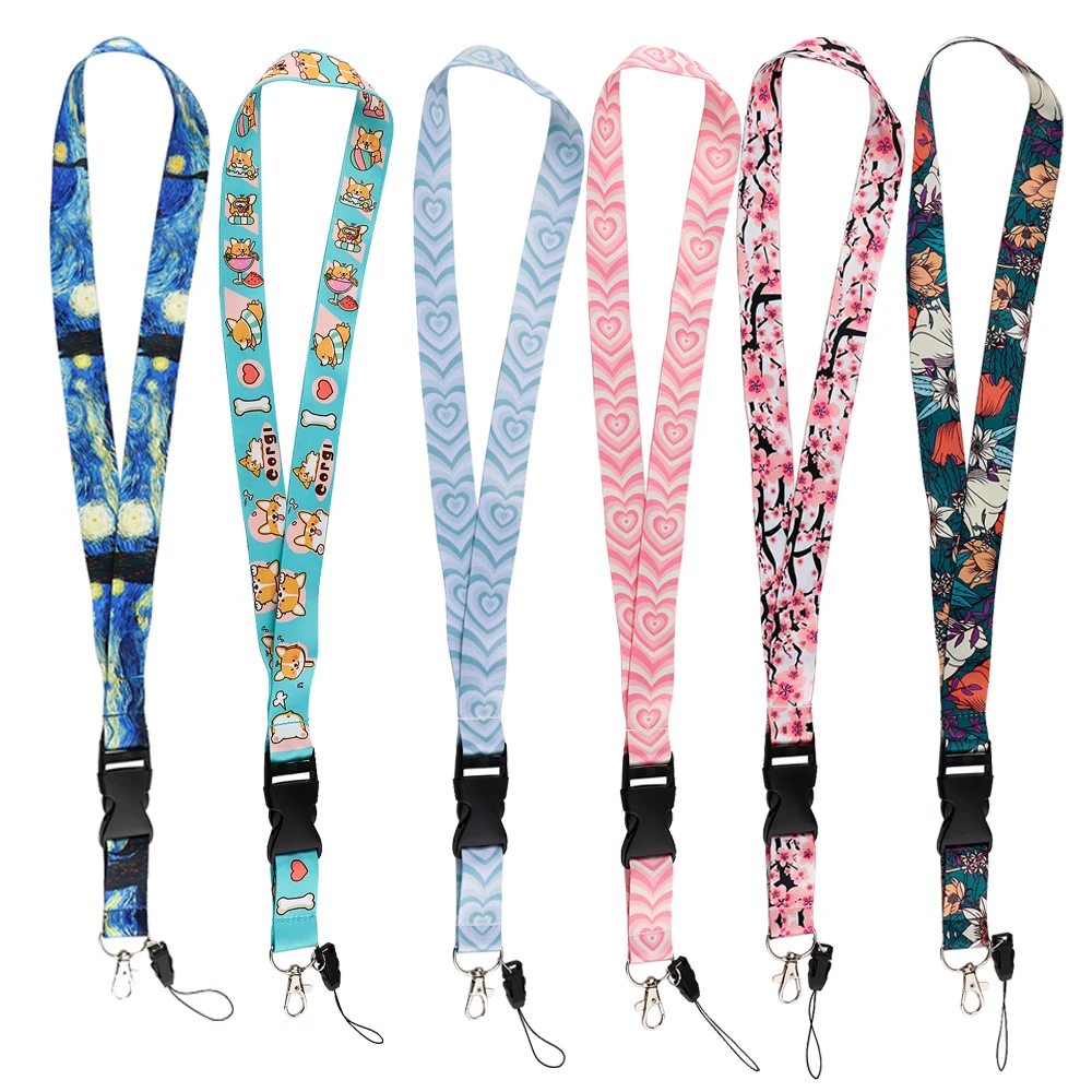 FI51 Buckle Rope Strap Women\'s Keychain Neck Lanyard For Students Keys Long Phone Hanging Ornaments Anti-Lost Hang Rope Gifts