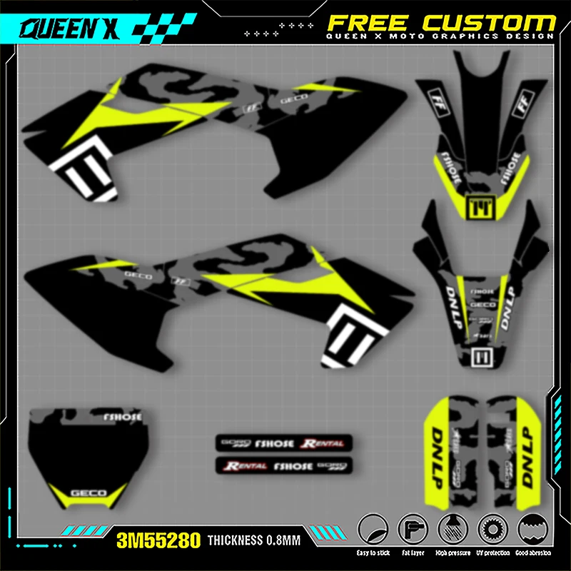 

Queen X MOTOR Motorcycle Graphics Stickers Decal Kits For Husqvarna TC50 2017 2018 2019 2020 2021 2022 2023 005