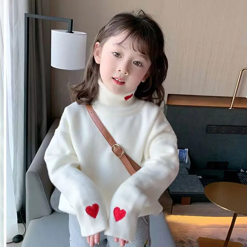 Kids Sweater For Girls Baby Winter Turtleneck Long Sleeve Clothes Fashion Spring Girs Children Clothing Pullover Knitted Tops