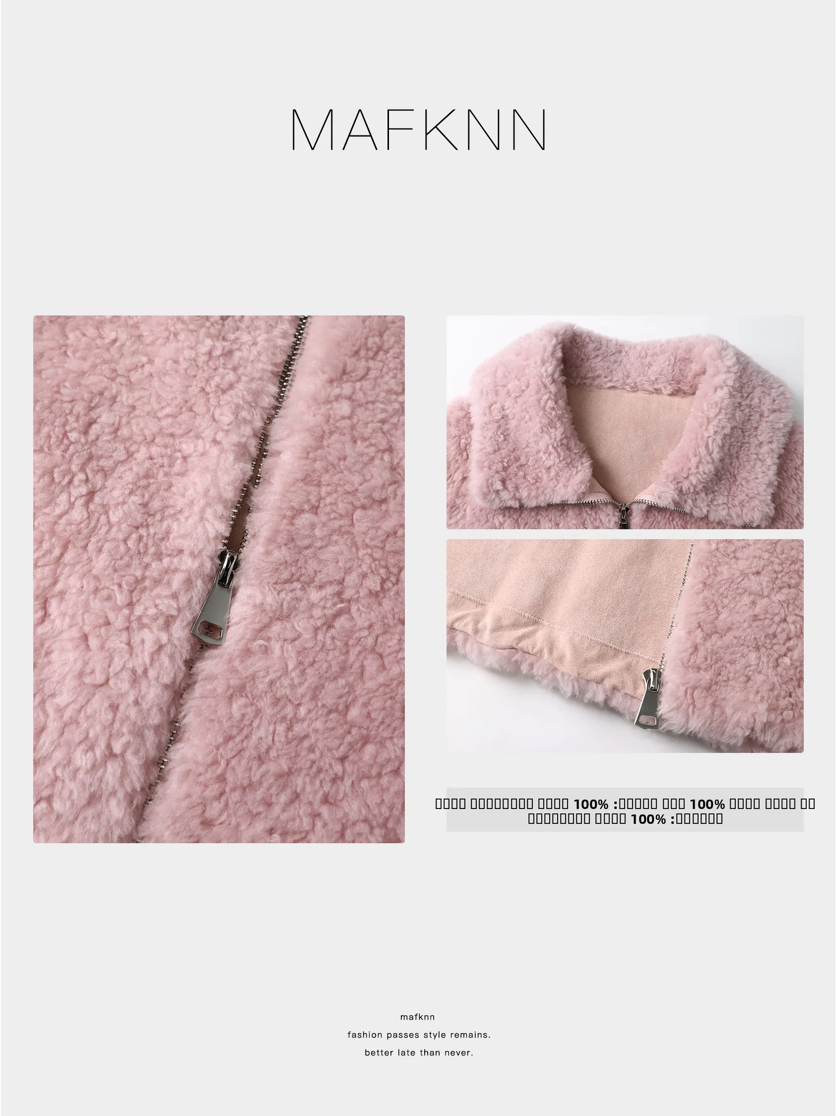 JoJo Personal Collection 00 % Wolle, große Größe, schlankmachende Damenjacke aus Lammfell, Lederjacke, Oberbekleidung, lässige, lockere Passform