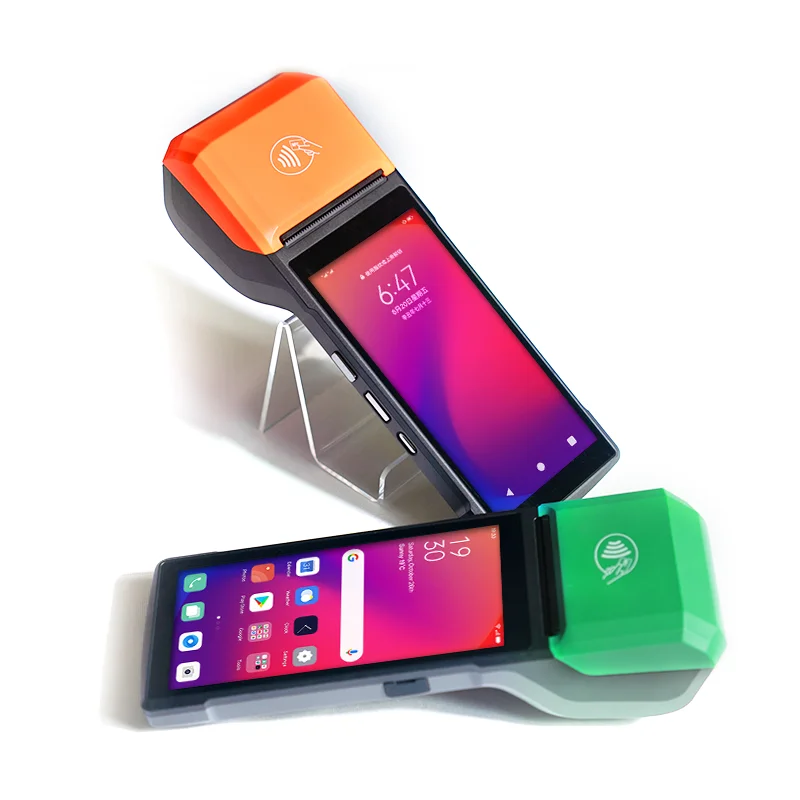 الكل في واحد سوبر ماركت النقدية المحمولة آلة الدفع محطة أندرويد موبايل Pos 4G نظام نقطة البيع المحمولة مع الطابعة