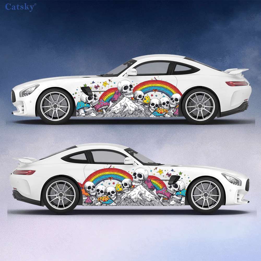 

Неоновая Радужная Грибная Череп Автомобильная Виниловая Наклейка Самоклеящаяся ПВХ Наклейка Подходит для Грузовиков SUV Декор Автоаксессуары Подарок