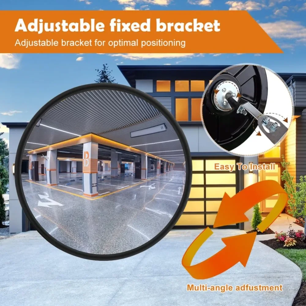 Konvexer Sicherheitsspiegel, Verstellbarer Weitwinkel-Innensicherheitsspiegel, für Lager, Büro, Parkgarage und Verkehrssicherheit – Detail 3