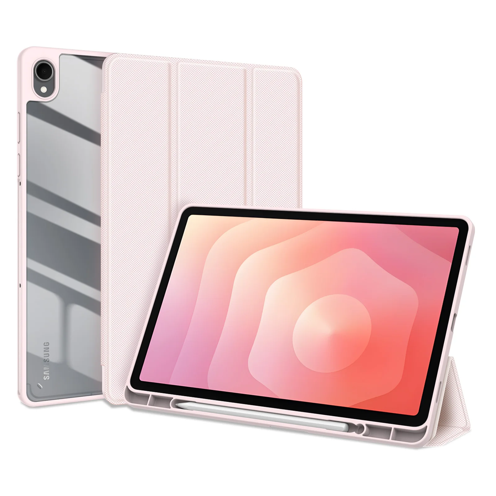 DUX DUCIS Schokbestendig hoesje voor Samsung Galaxy Tab S11 11 inch driebladige tablet Transparant full-body beschermhoes Auto Sleep/Wake