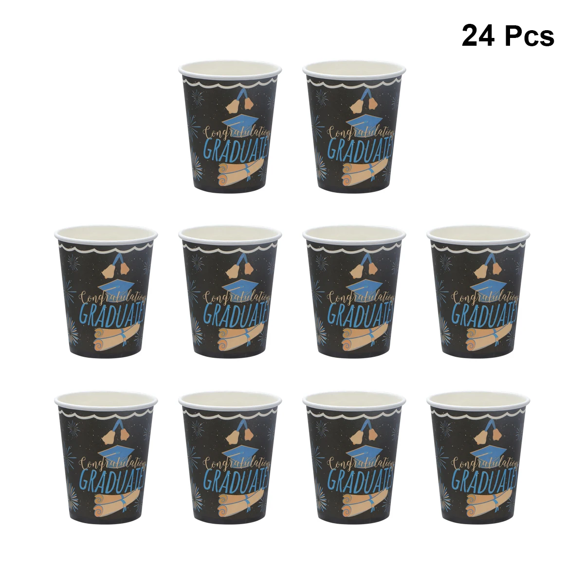 

24 Pcs Cups Disposable Eco Friendly Graduate Theme Party Supplies Kids Decoration Cartoon Kids Party Decoration Supplies Plates