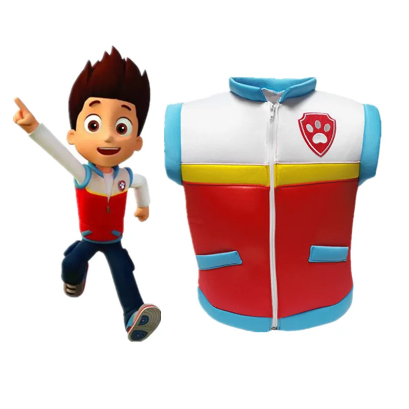 Paw Patrol Boys Clothes Vest Clip Jacket Cosplay Anime Figure Ryder Christmas Party Role-Playing Costume for Children Gifts