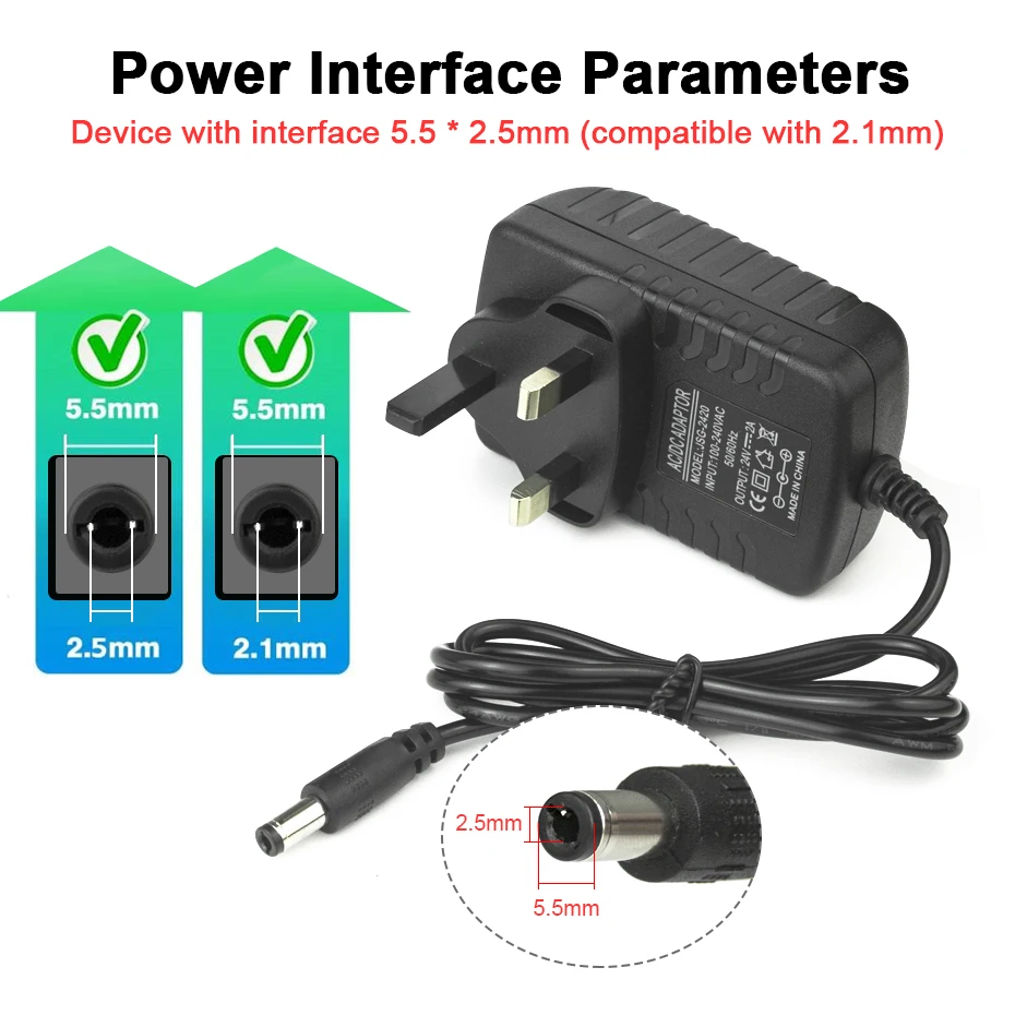 DC 12V 24V Converter Power Adapter 5.5*2.5-2.1mm 1A 2A 3A 5A 6A 8A 10A Power Supply EU US UK AU Plug For LED Strip Light