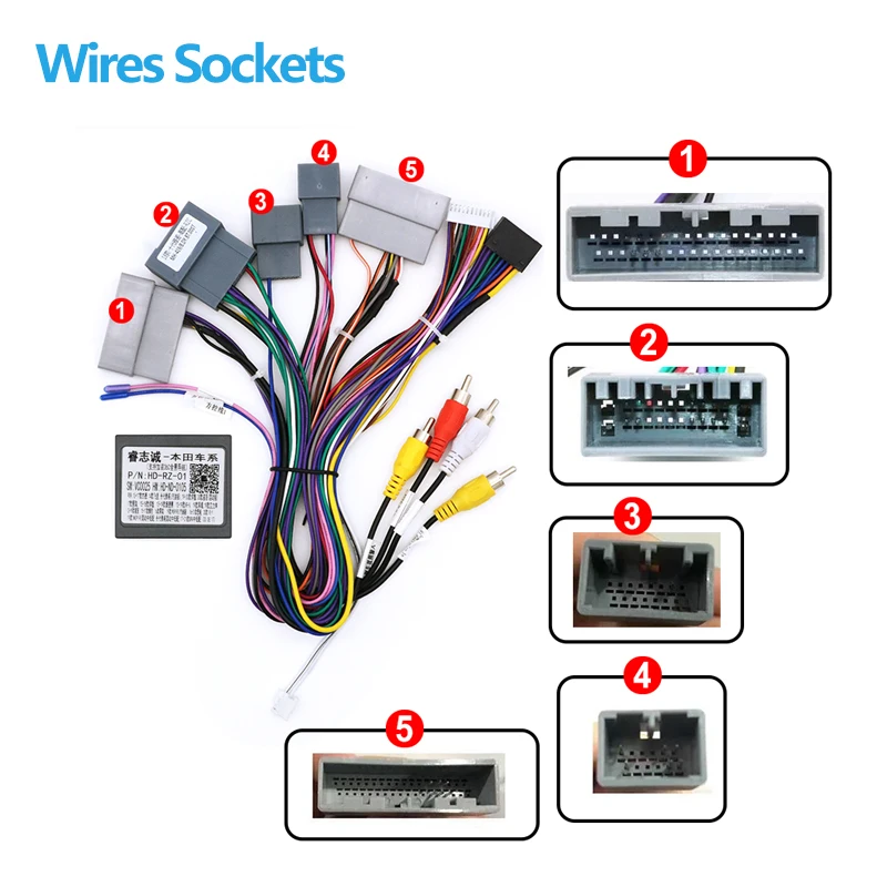android Car radio canbus box Decoder For Honda Accord 10 2018 16 pin stereo Wiring Harness Plug Power Cable adapter connector