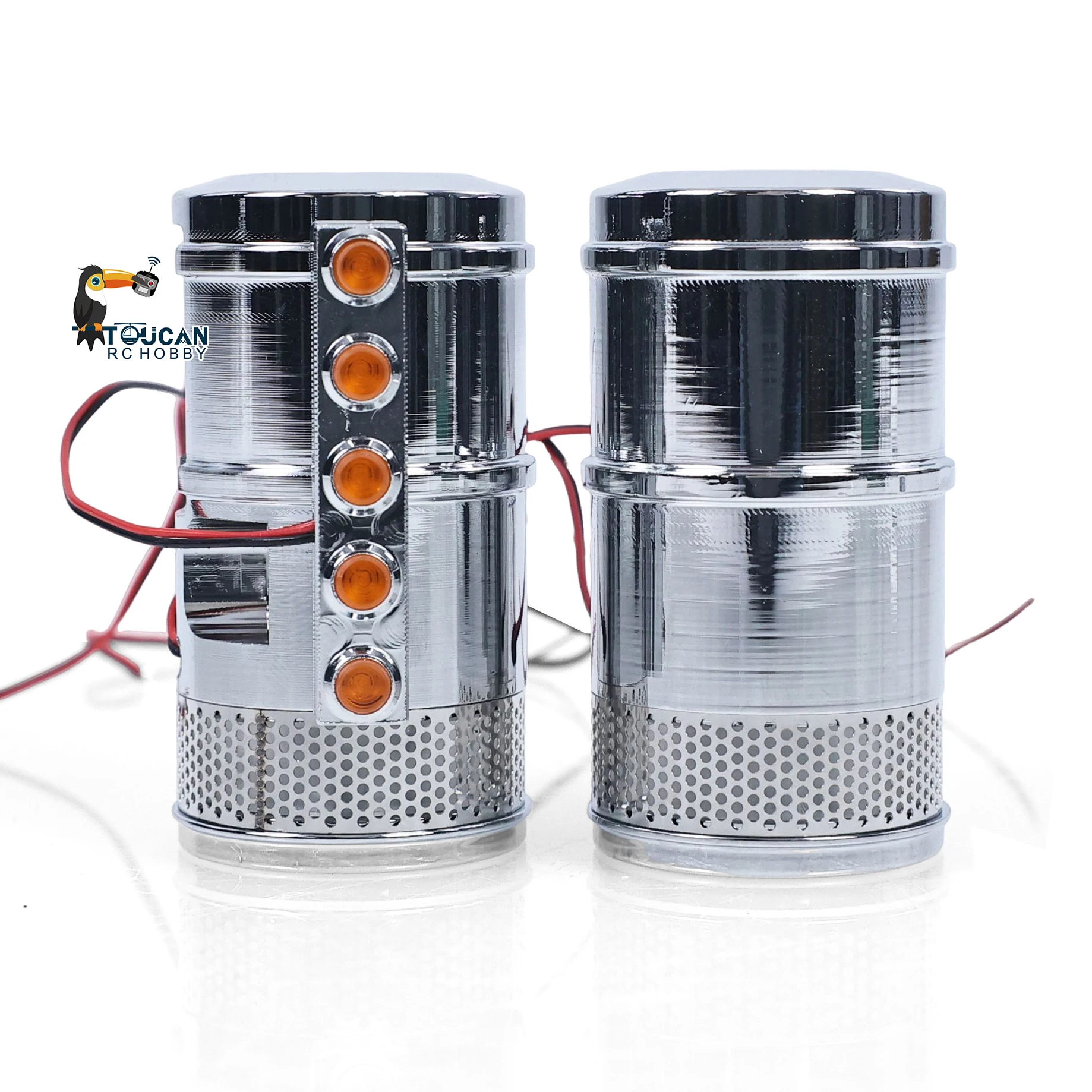 

Upgrade 1:14 Alloy Air Filter with LED Light Bars for DIY TAMIYA Radio Control Tractor Truck 56344 56301 King Hauler Accessories