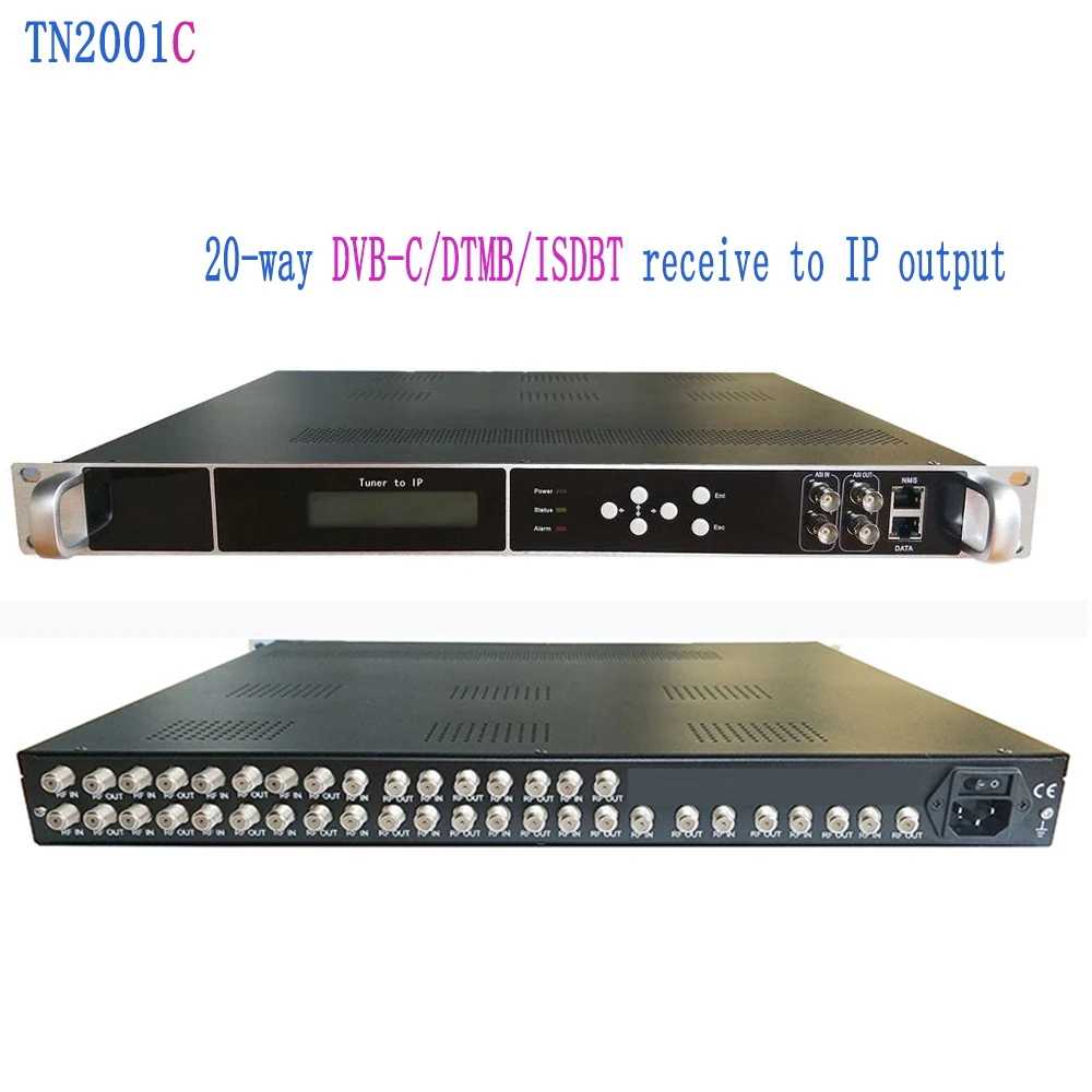 20-Channel Satellite DVB-S2  DVB-C  DVB-T ATSC  DTMBT ISDBT Tuner to IP Gateway for Systems