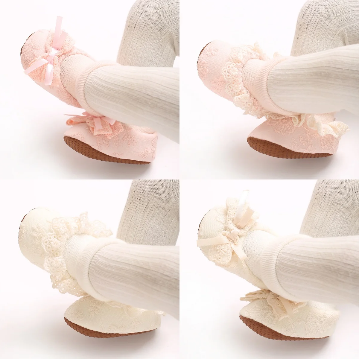 

Autumn And Winter Girls' Baby Socks 0-18M Newborn Baby Bow Socks Baby Socks Anti Slip Soft Cotton Floor Socks Shoes