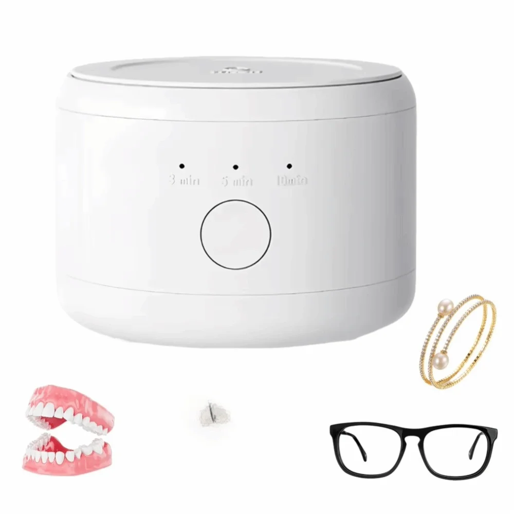 50KHZ Ultrasonic Braces Cleaning Machine High Frequency Vibration All-round Cleaning Retainer Cleaner 3 Modes Adjustable