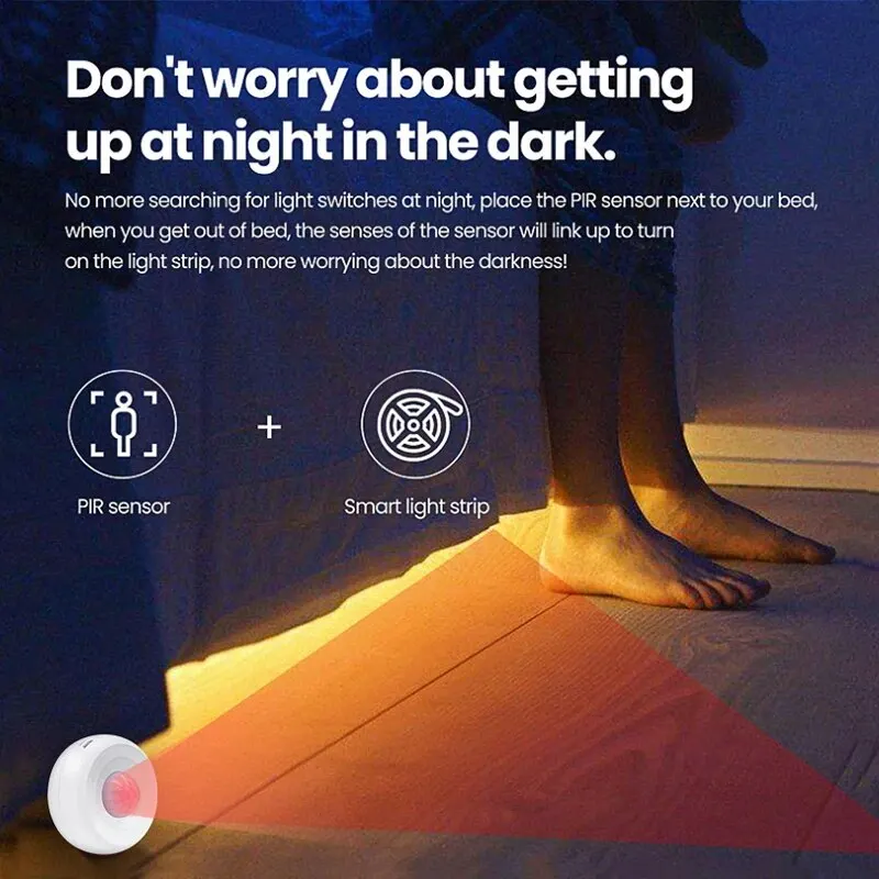 Zigbee PIR Motion Sensor Detector Smart Home Movement Sensor Ewelink APP Wireless Home Automation System Work with Alexa