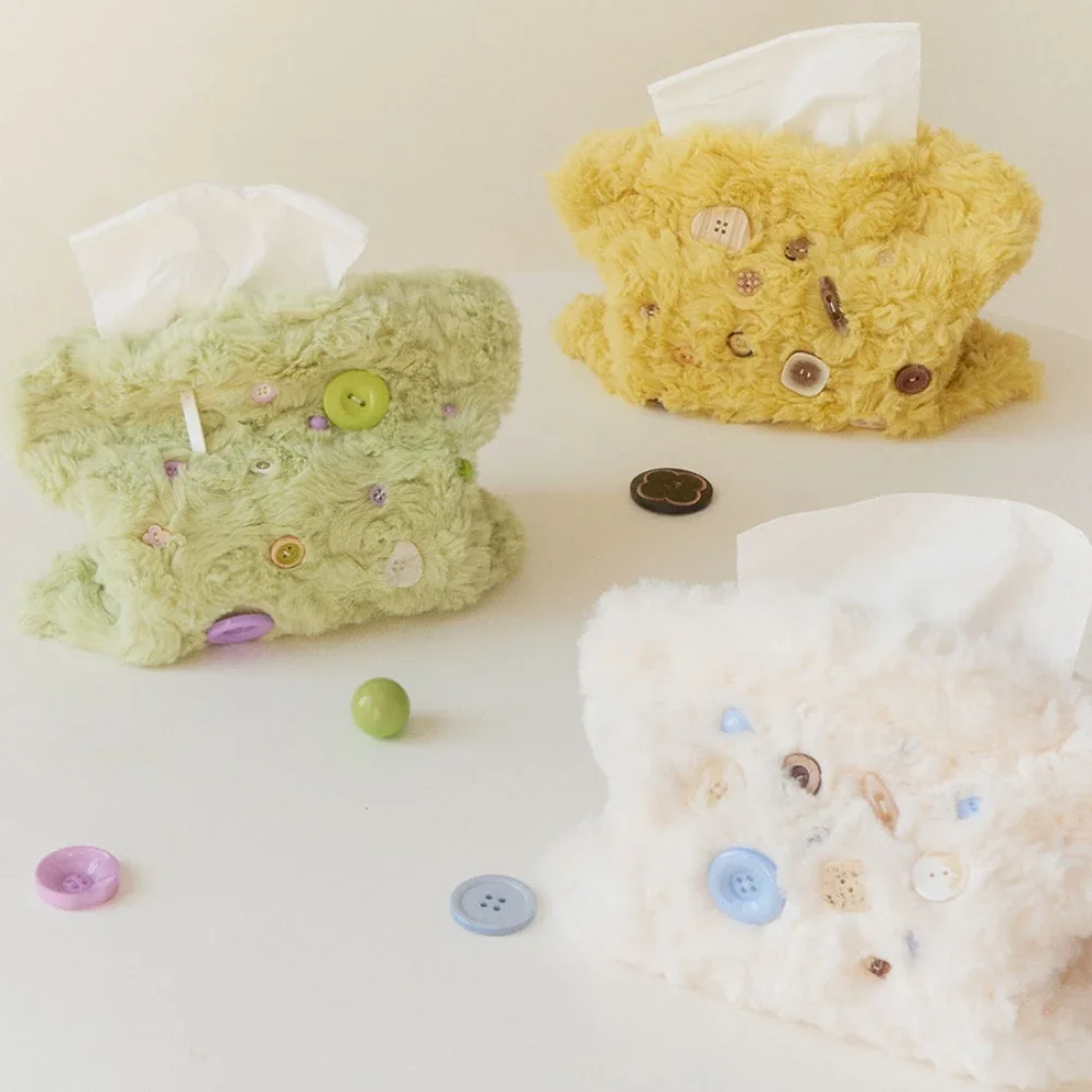 

Cute Plush Tissue Bag, Entrance Tissue Box Decoration Gift, Kitchen Storage Supplies Tissue Box Tissue Roll Box