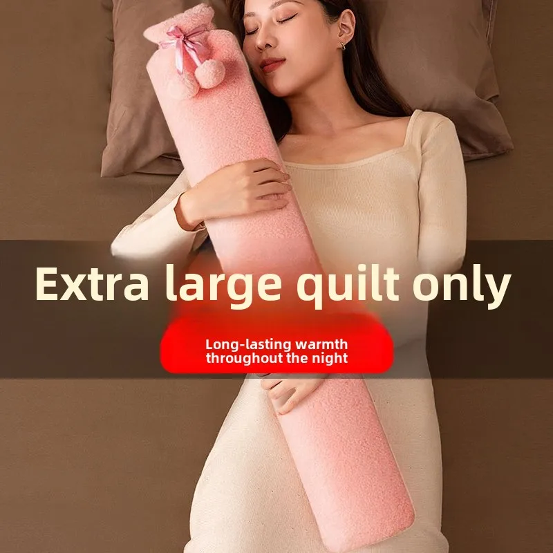 Extra large hot water bag, extra long strip for quilt, warm water bag, water filling, thickened velvet sleeping, foot warming