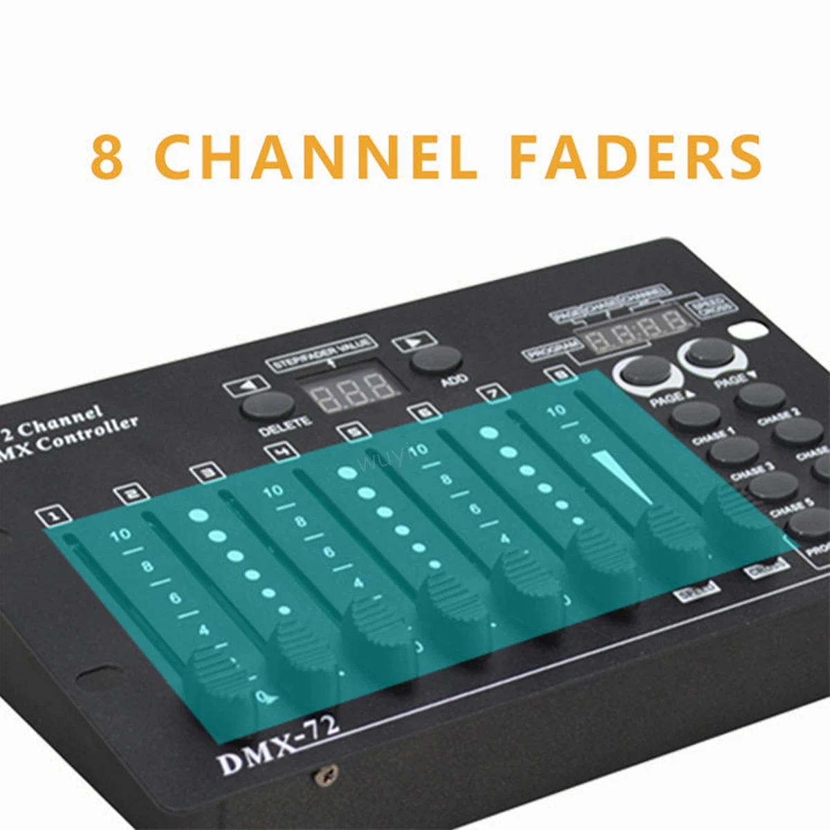 Imagem -03 - Mini Dmx512 Controller Professional Console Dmx Dimmer 16 32 72 Canais com Adaptador Dc9v Bateria para Desempenho de Palco