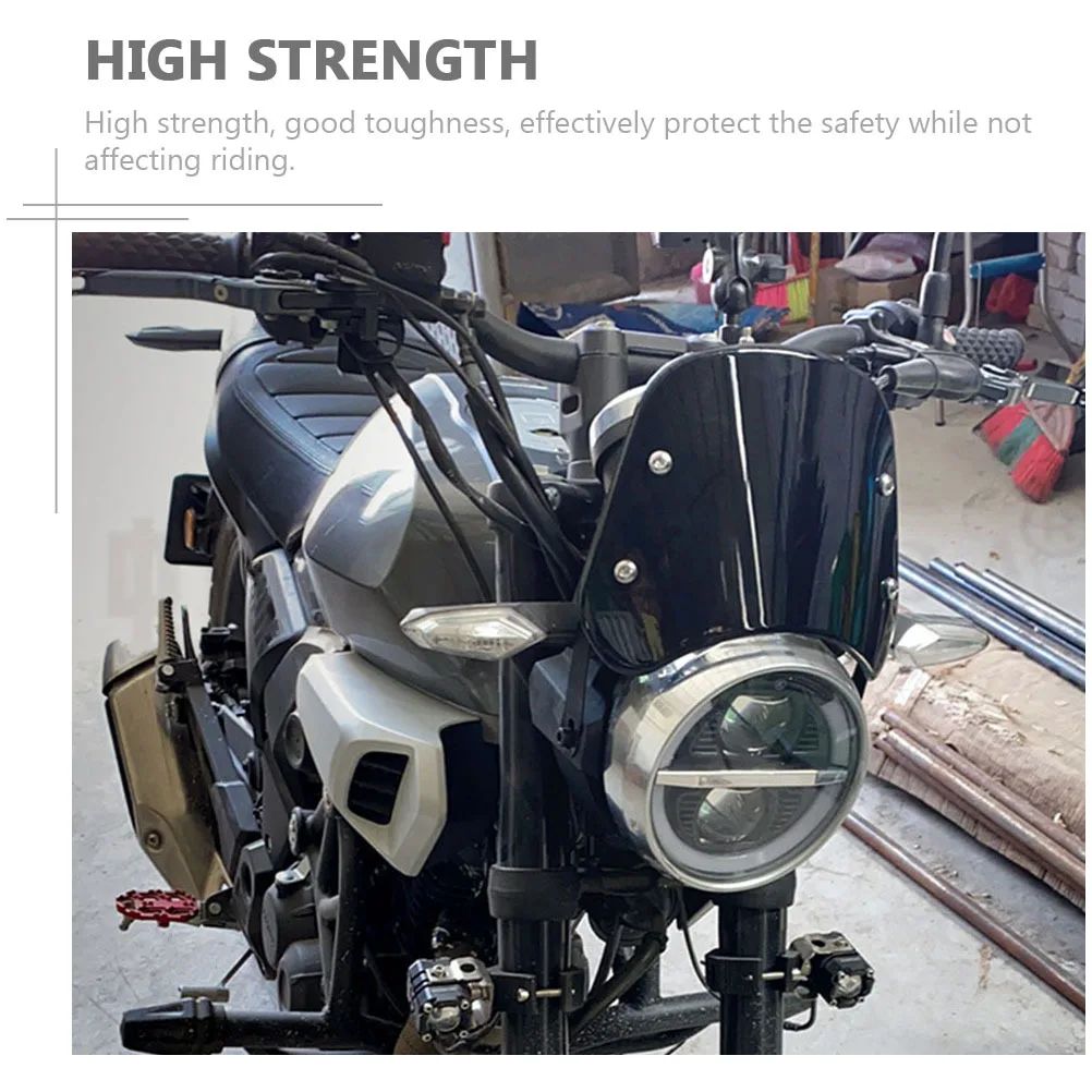 المصابيح الأمامية للدراجات النارية الزجاج الأمامي الأسود المغلفة منحرف الرياح الأمامي الزجاج الأمامي الترابية دراجة نارية الزجاج الأمامي #4