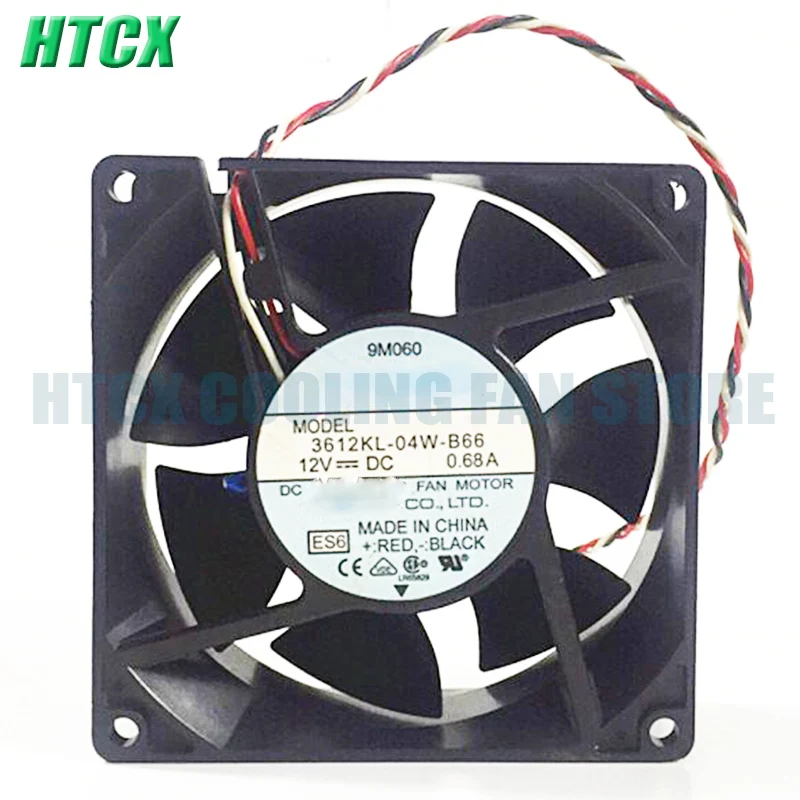 New 3612KL-04W-B66 12V 0.68A 9cm 9038 High Air Volume Fan with Thermistor