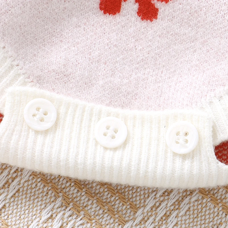 Girls Baby Clothes Set Knitted Newborn Kids Sweater Long Sleeve+Bodysuit 0-18M Fashion Bows Infant Cardigan +Romper 2pcs Autumn