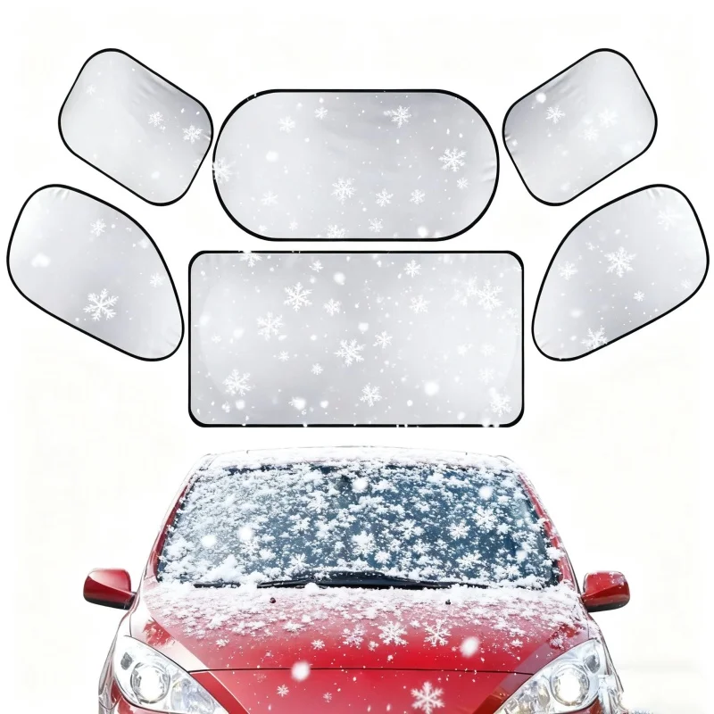 

7PCS Car Anti-Frost And Snow Cover With Reflective Strips Foldable Protects Windshield From Ice & Snow Car Accessories