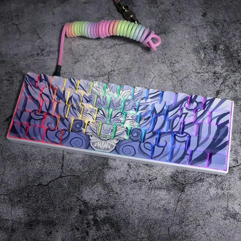U55C Sisi Cetak Sisi Translucent 136Keys PBT untuk Keyboard Mekanik